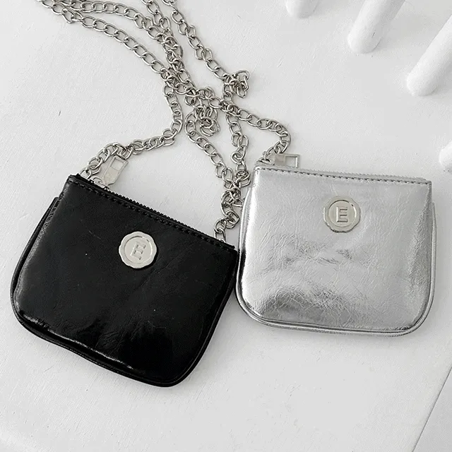 어텀 가죽 체인 미니멀 마이크로 크로스백