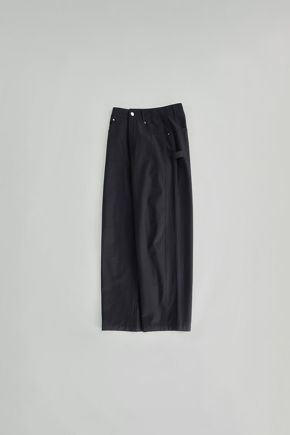 커브드 카펜터 코튼 팬츠_Dim Gray