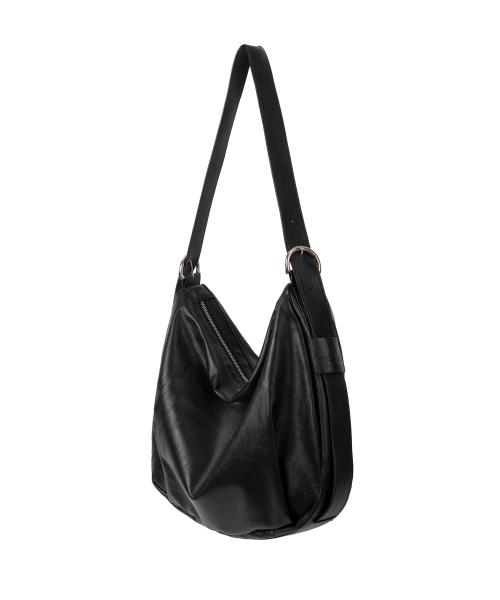 슬롯 벨티드 레더 호보 크로스백 [블랙]