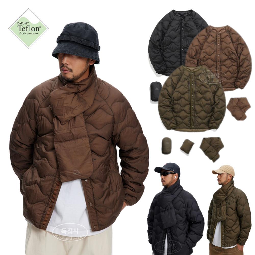 [SHOGA] (패딩넥워머포함) 테프론 다운 퀄팅 자켓