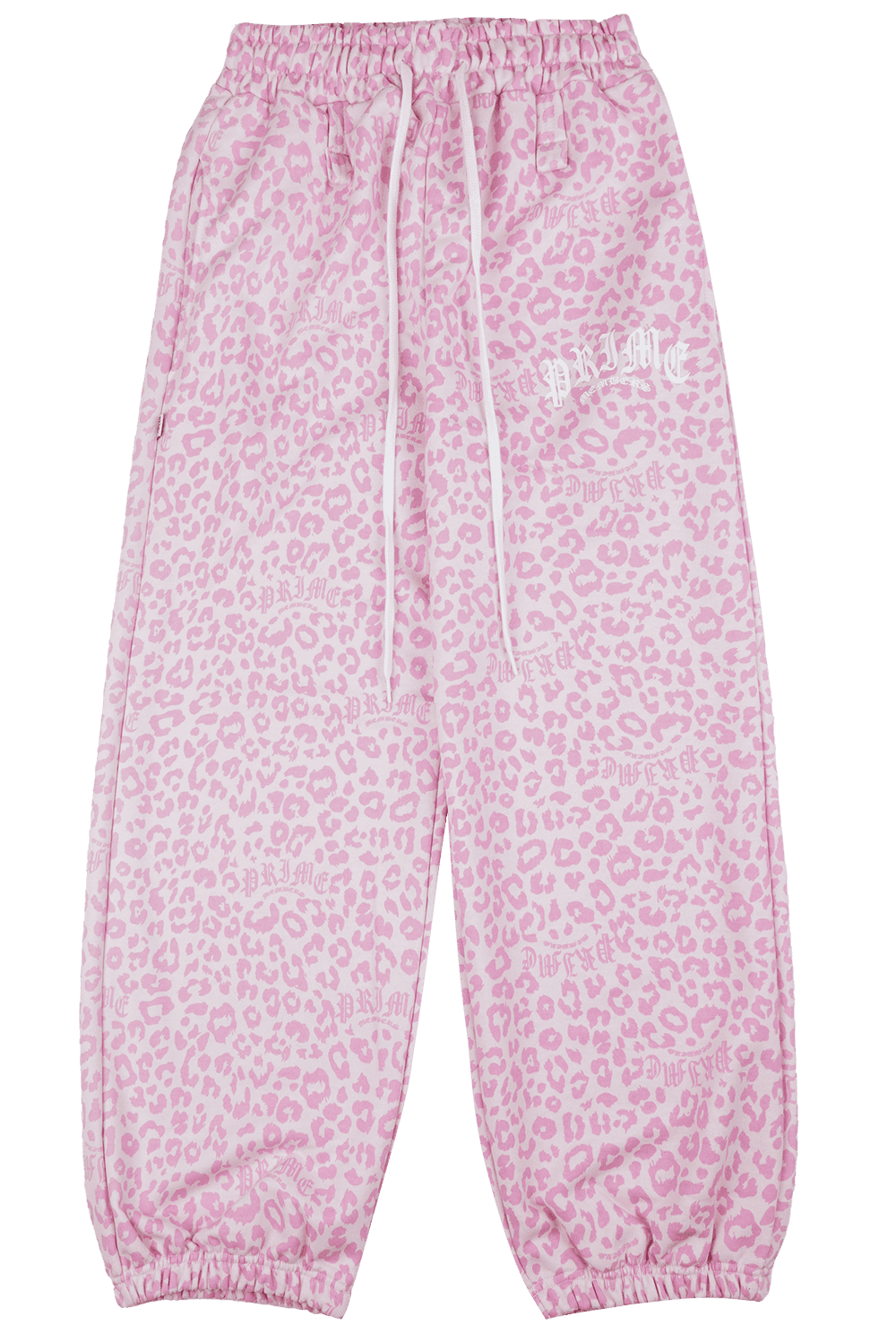 Leopard Wide Joggers Pink
