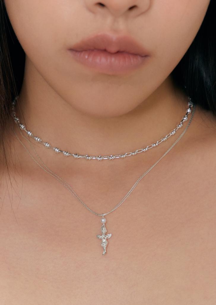 mini pearl cupid necklace