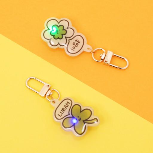 [주문제작]⭐️행운 클로버🍀네임택 야광 LED 키링