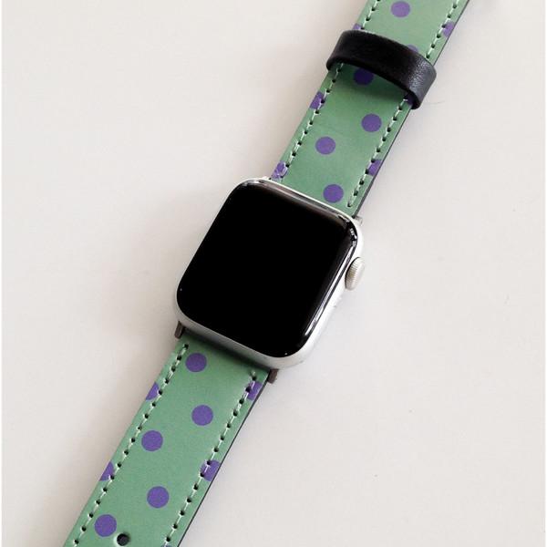 외출이 즐거워질 거야- 도트 스트랩 (녹색/보라)