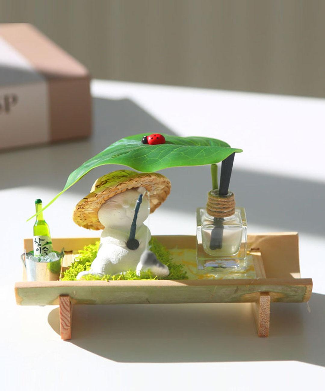 HANDMADE 석고와디퓨저 이중발향! 낚시하는야옹이, 스무날의에이징 클로버방향제