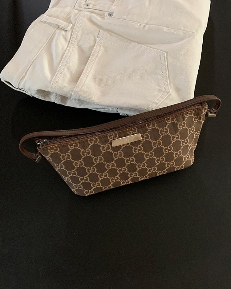90's-00's "GUCCI" GG Boat Pochette Small Bag