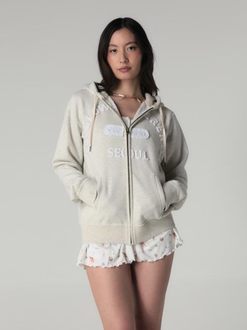 BOYFRIEND BOXY ZIP UP (OATMEAL)