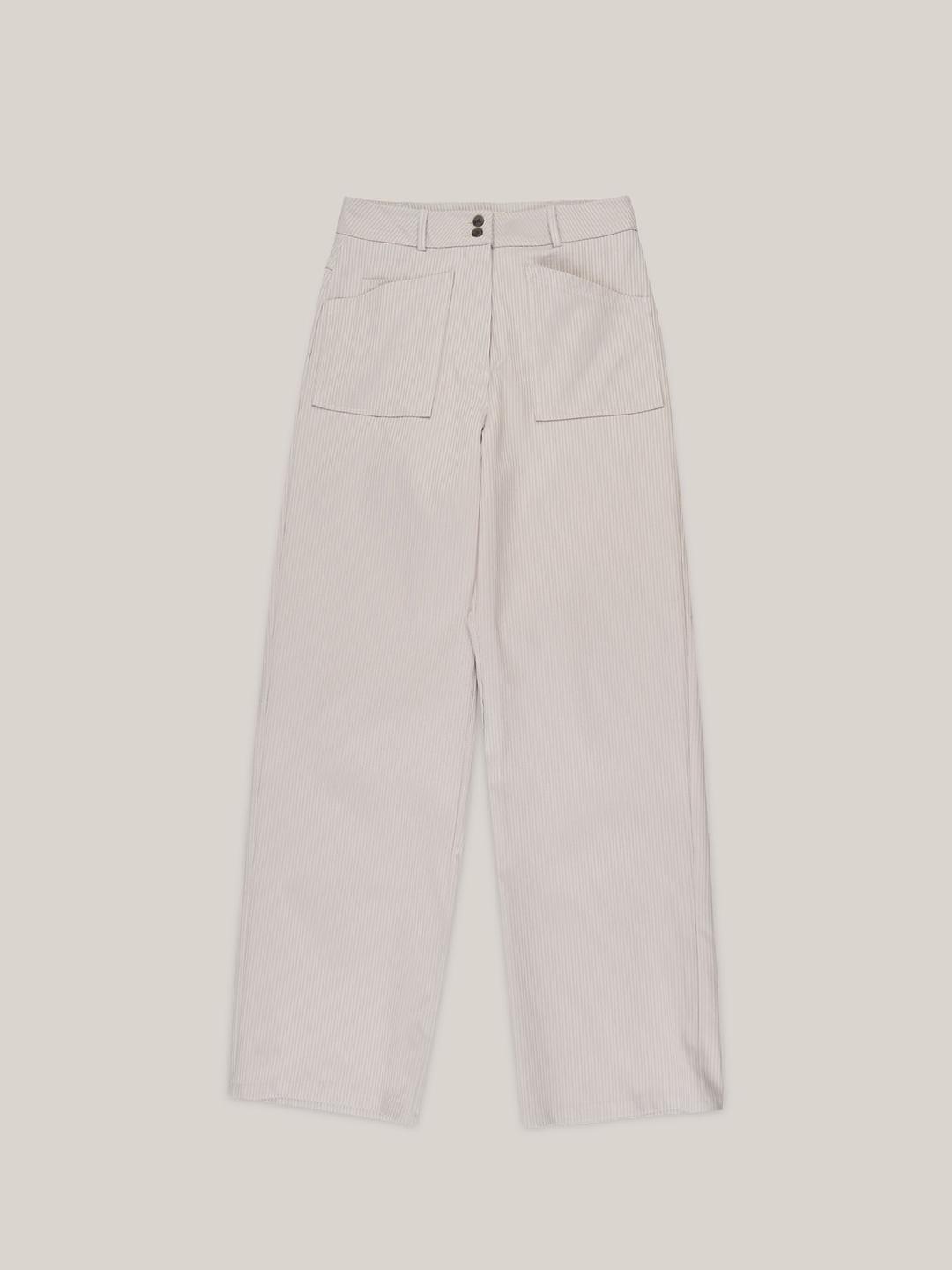 STRIPE POCKET PANTS  [ GRAY ]