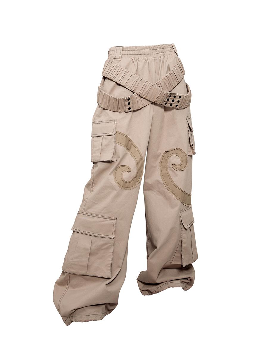 Spiral Paneled Wide Pants