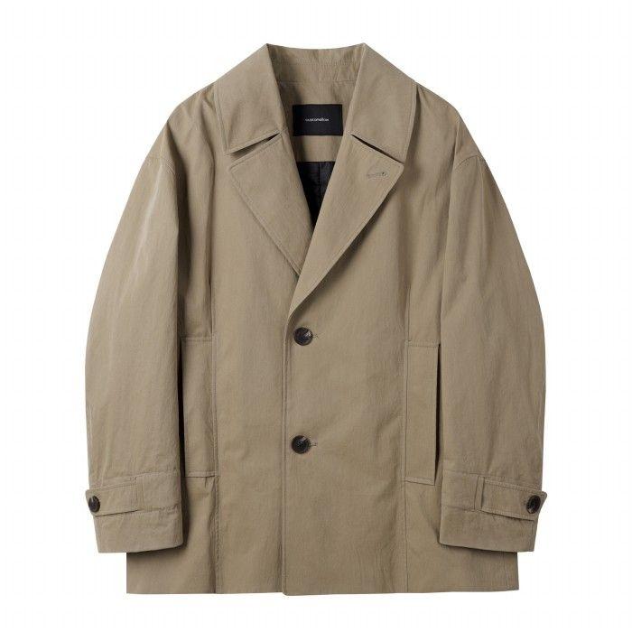 Beige Short Trench Coat_CWCAS25113BEX