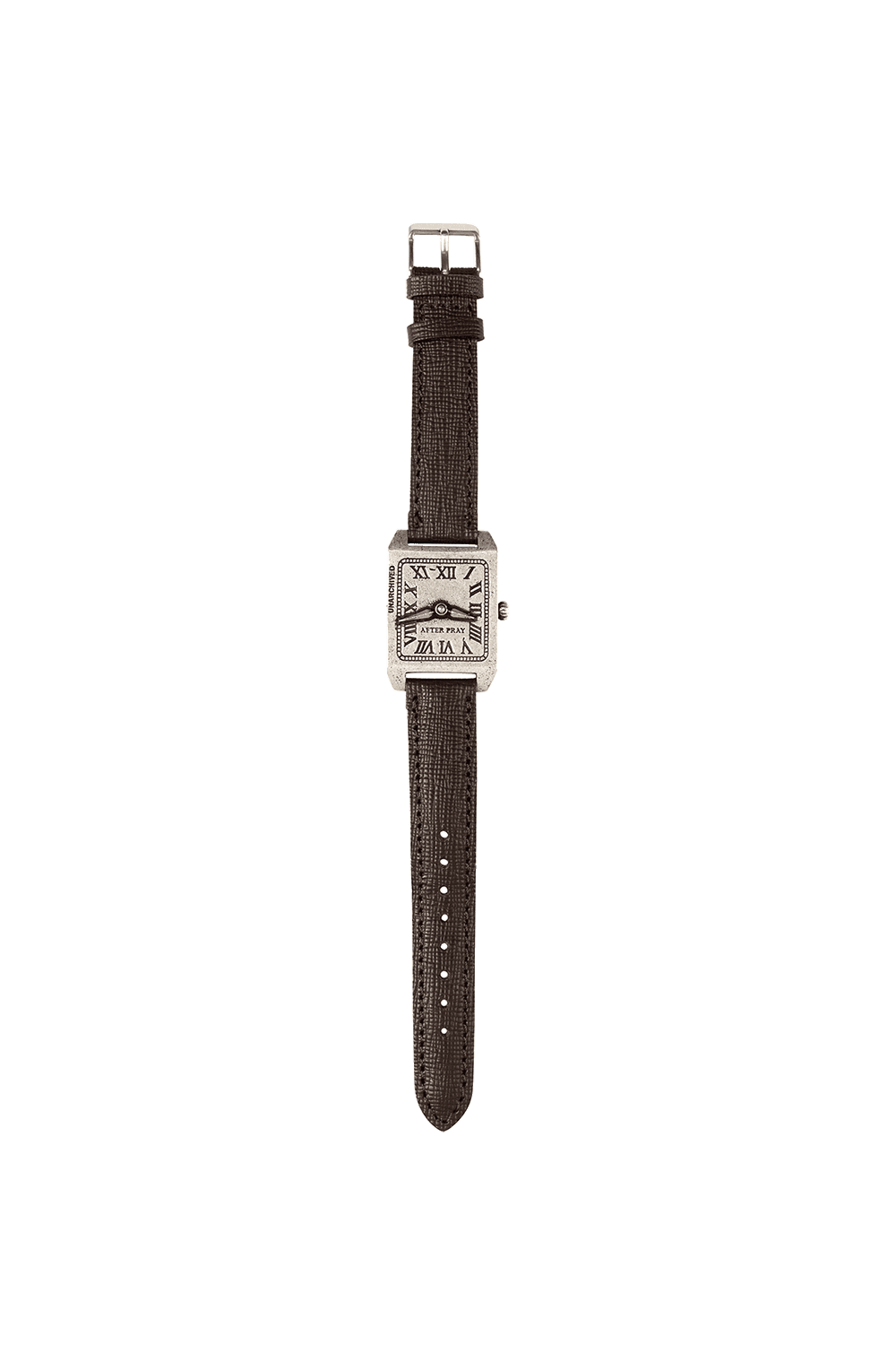 스퀘어 와치 레더 브레이슬렛 브라운