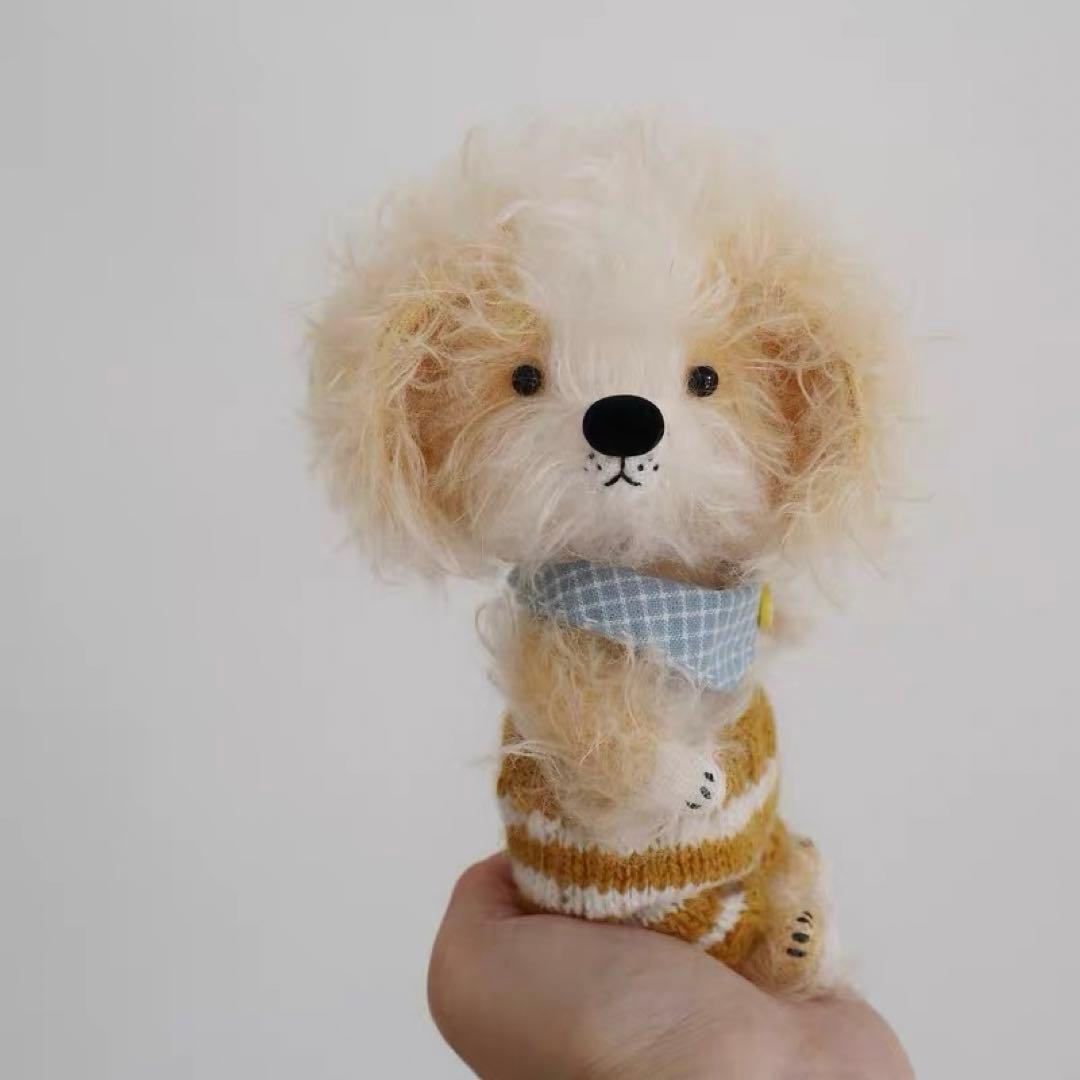 ミックスカラーワンワン 犬 アーティストベア 海外作家様 ハンドメイド 置物