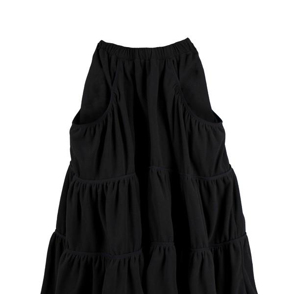 FLEECE TIERD SKIRT_BLACK
