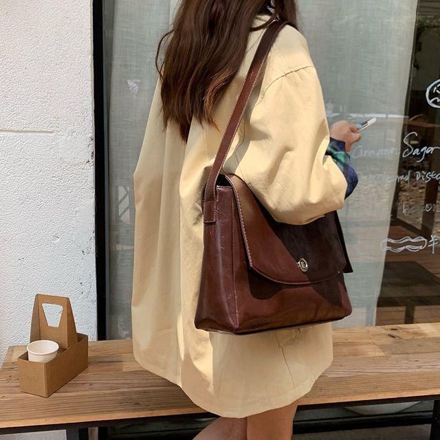 스퀘어 복고풍 메신저 빅 숄더백