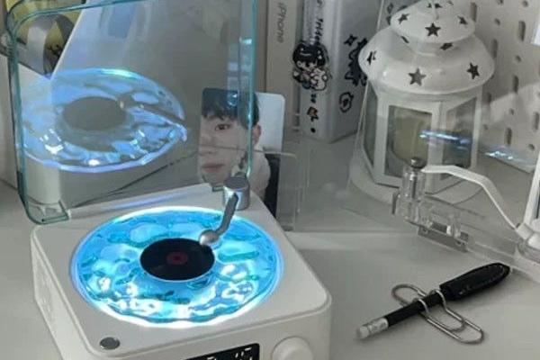 [해외] 바다물결 LP스피커 물멍 무드등 물결웨이브 LP 턴테이블 디자인 블루투스 스피커