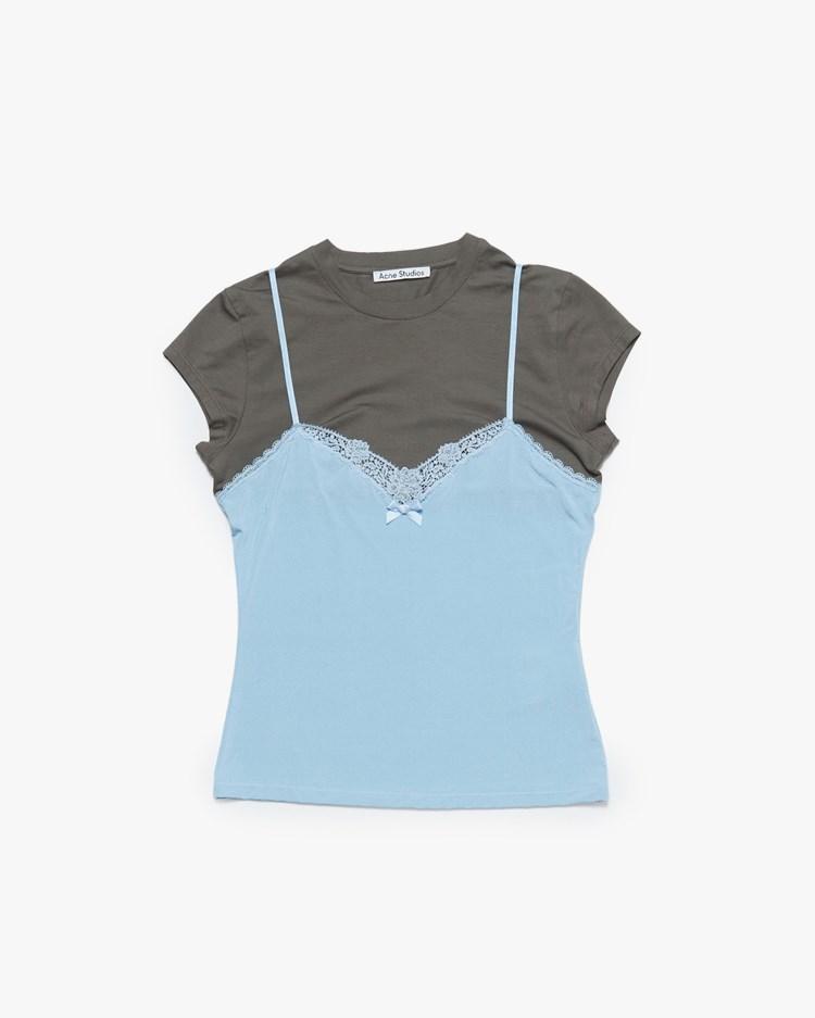 Two-In-One Lace Top Grey/Blue