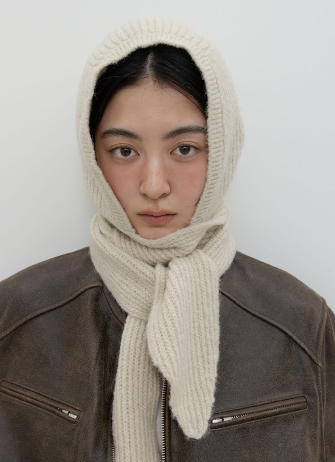 25FW HOOD SCARF / LIGHT BEIGE