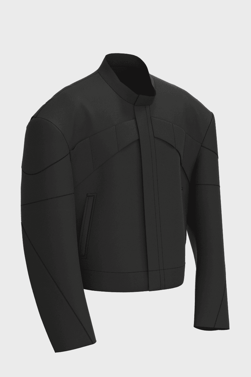 Cropped rider jacket - Black