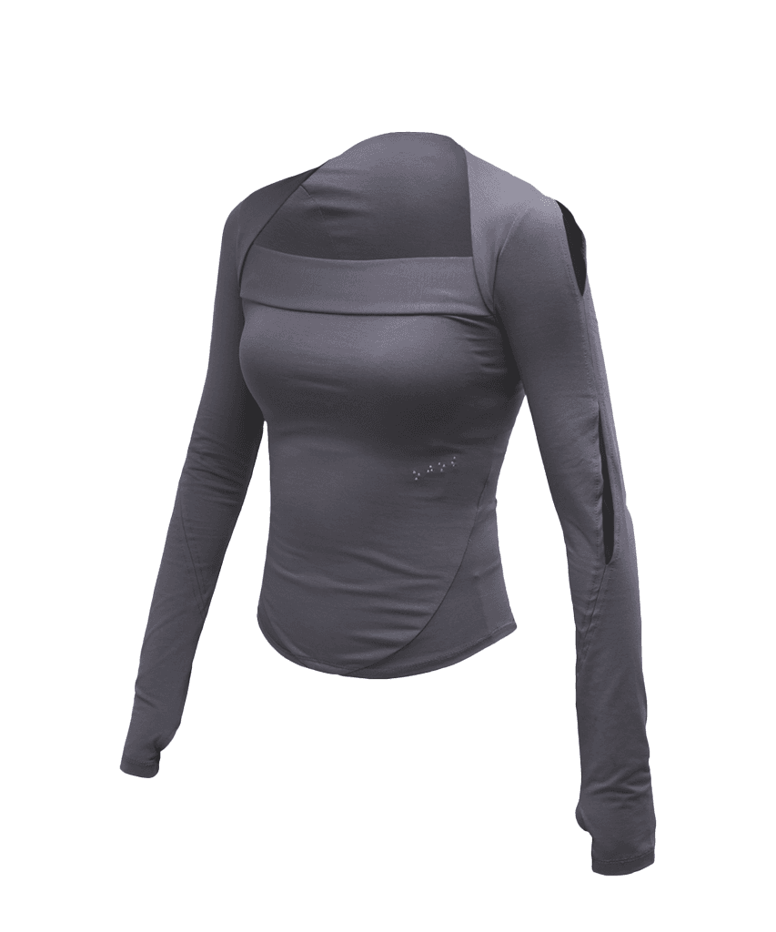 Shoulder Wrap Long Sleeve / Charcoal