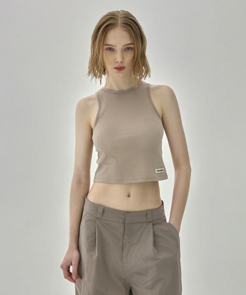 Skin Soft Halter Tank Top - NEUTRAL BEIGE