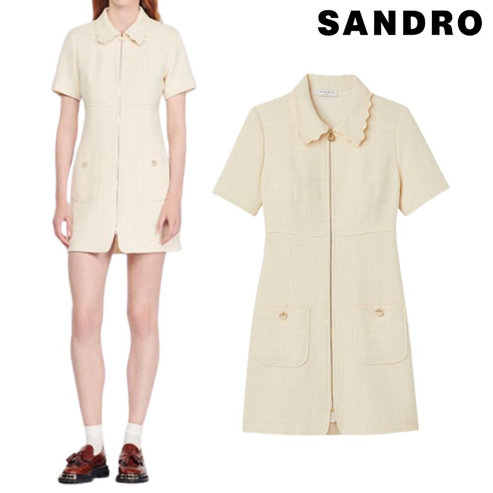 산드로 원피스 여성 지퍼 트위드 미니 SFPRO02483