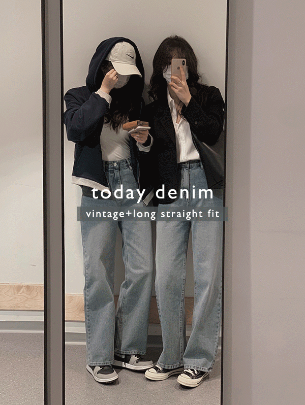 슬로우앤드 [후기인증핏👖/4만장돌파] #SLOWMADE. 투데이 와이드 중청데님팬츠 (+기본/롱ver) - 4 size