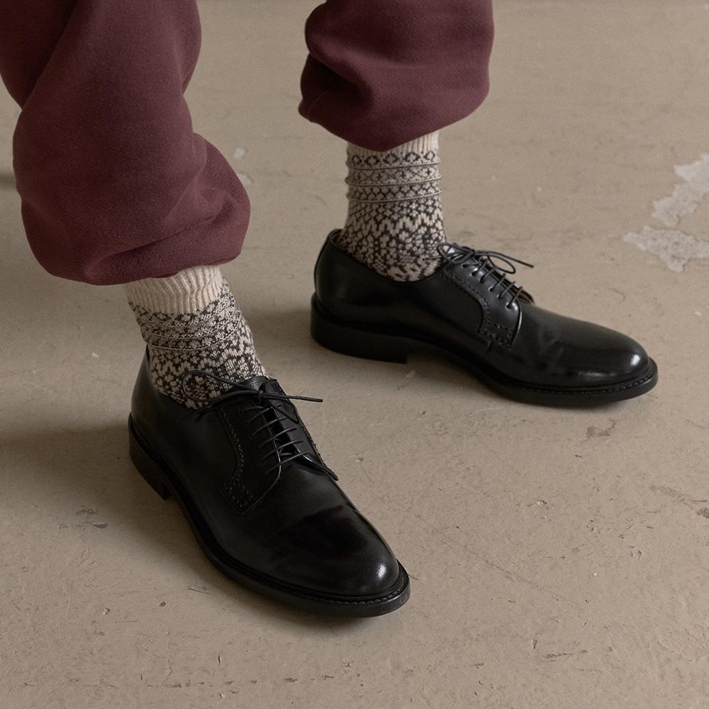 [공식몰 단독] 남성 소가죽 더비슈즈 HS-711 BLACK