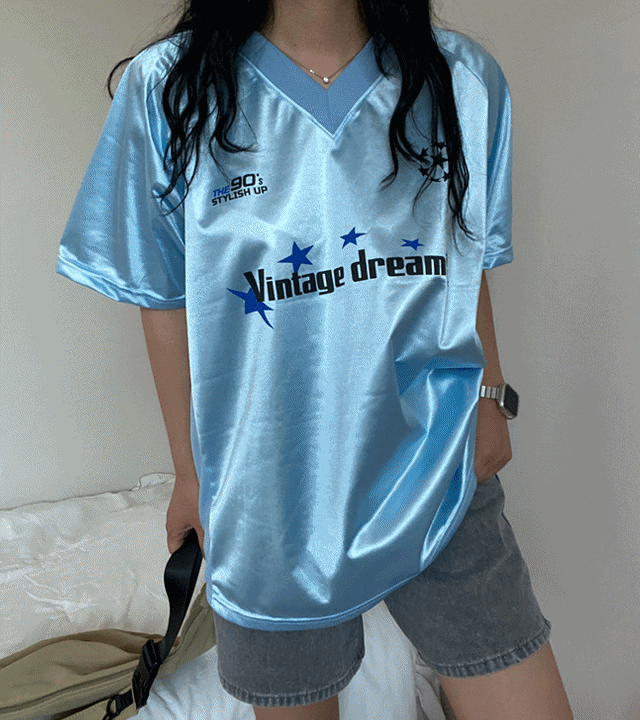 이버라킴 [블록코어/스포티] 드림 풋볼 레이싱 축구 유니폼 매쉬 반팔 티셔츠