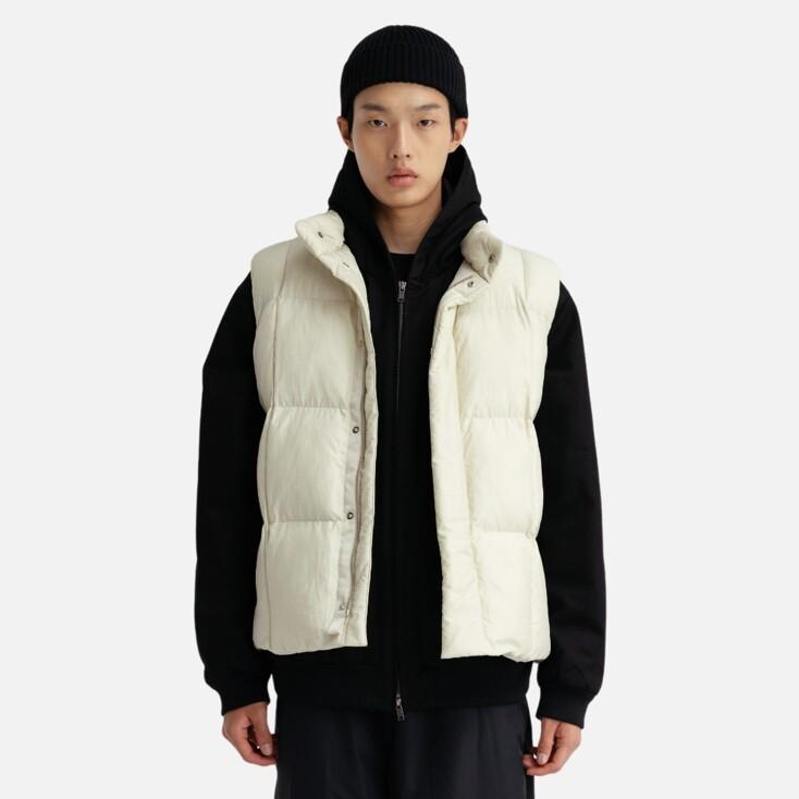 Nylon Padding Vest (Light Beige)