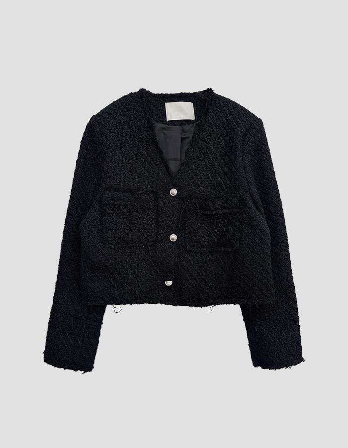 Chest pocket tweed jacket