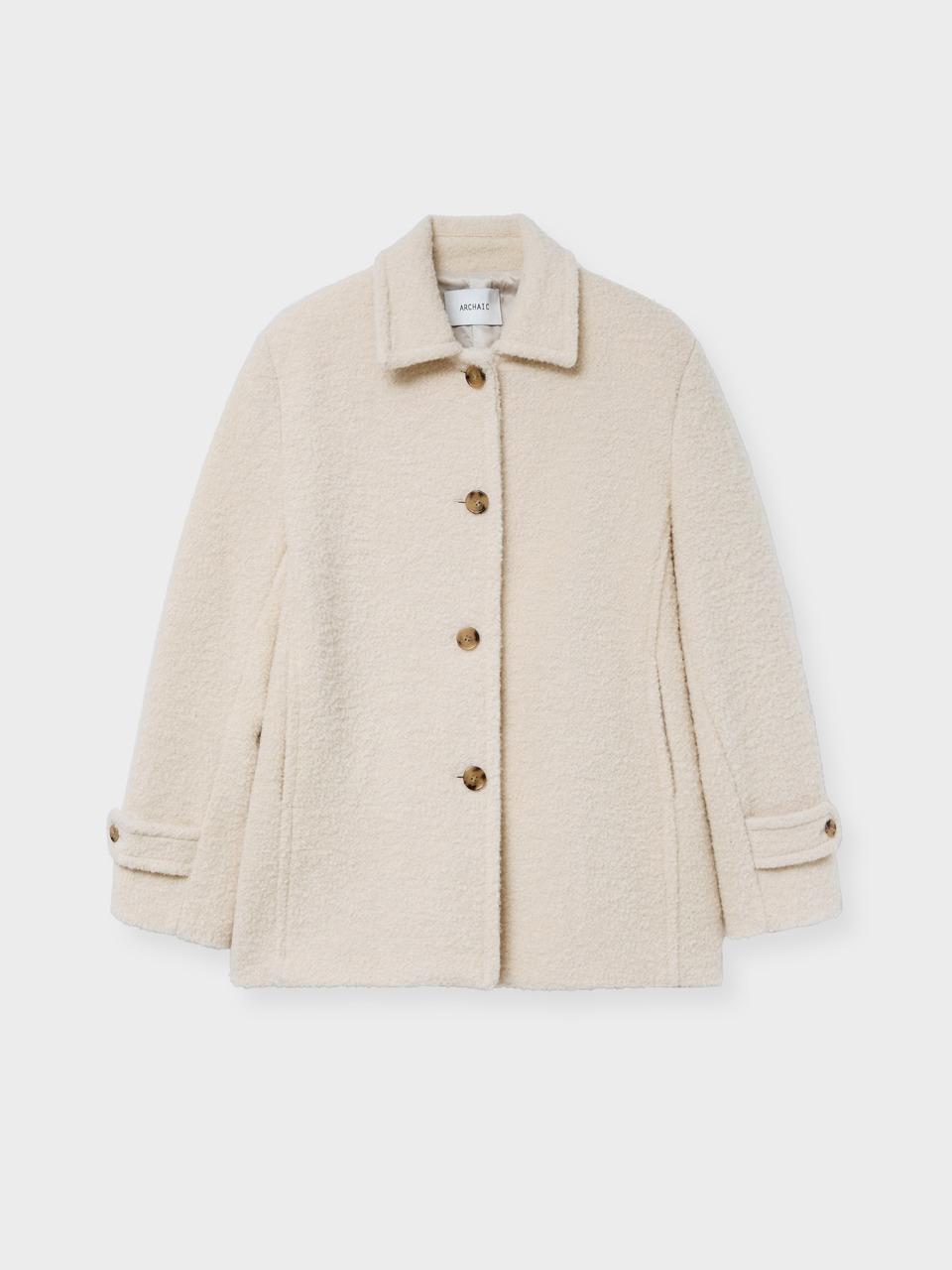 alpaca wool half coat_beige