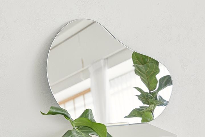 페블 미러 노프레임 비정형 인테리어 거울 M size 가로형