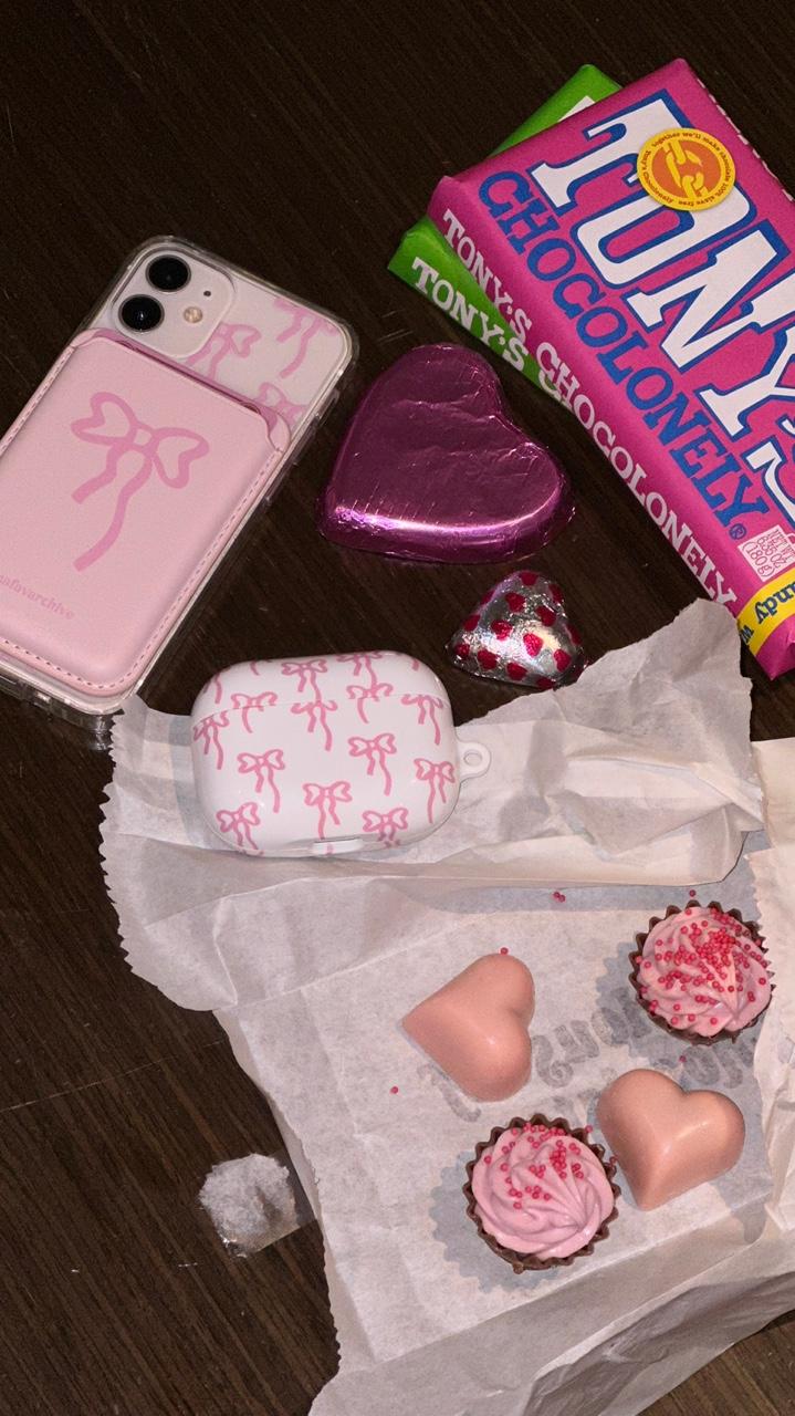 pink ballerina ribbon airpod case