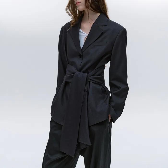 STRAP DETAIL BLAZER [CHARCOAL]