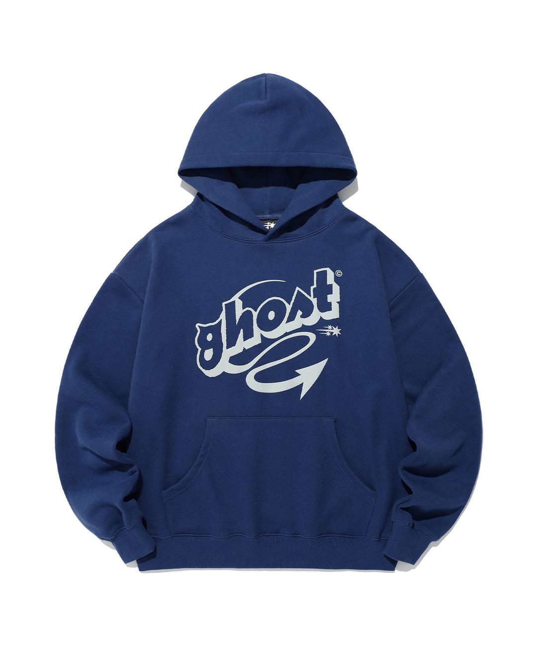 GHOST TAIL COLLEGE HOODIE[NAVY]