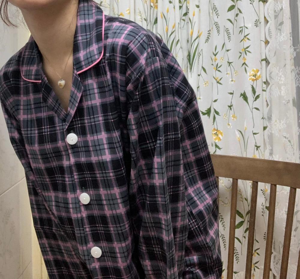 국산 체크 순면100% 잠옷 커플 신혼 나에게주는선물 홈웨어 실내복 큰 빅사이즈 집순이