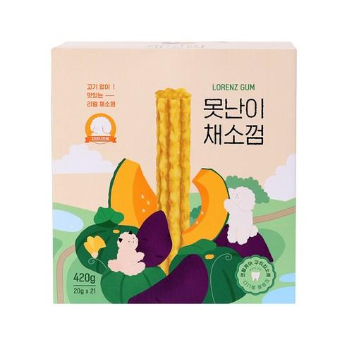 로렌츠 못난이 채소 강아지 껌 21p, 420g, 고구마, 1개 - 덴탈껌 | 쿠팡