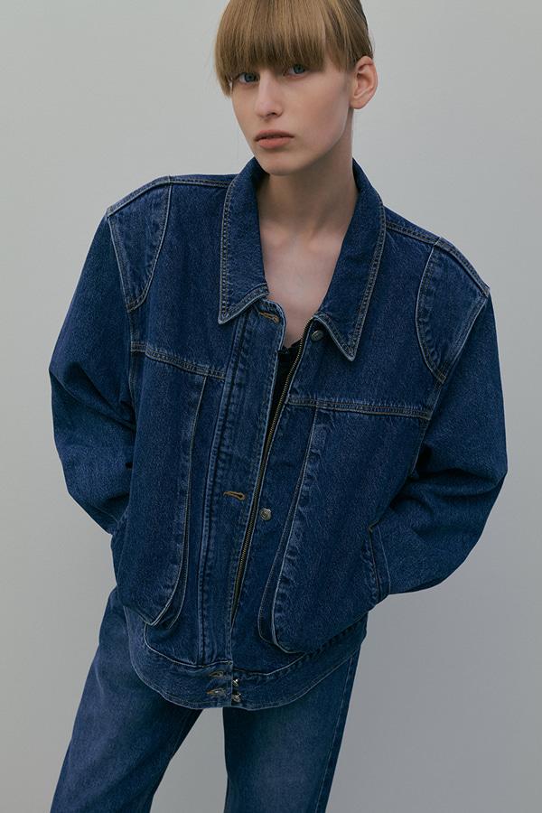 indigo denim blouson