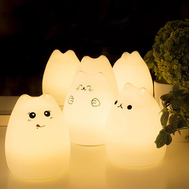 모던홀릭 LED 실리콘 고양이 무드등 수유등 수면등 취침등