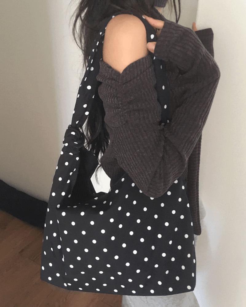 포모 도트 땡땡이 코튼 에코백 숄더백