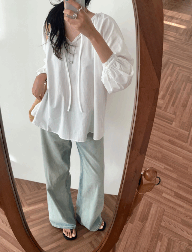 소베 퍼프 빈티지 블라우스