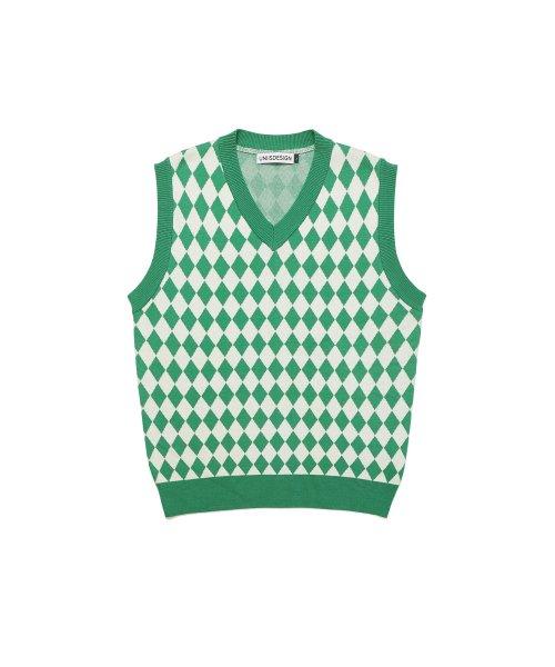 체커보드 베스트_그린