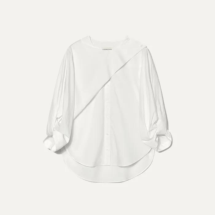 Twist Volume Sleeve Blouse White