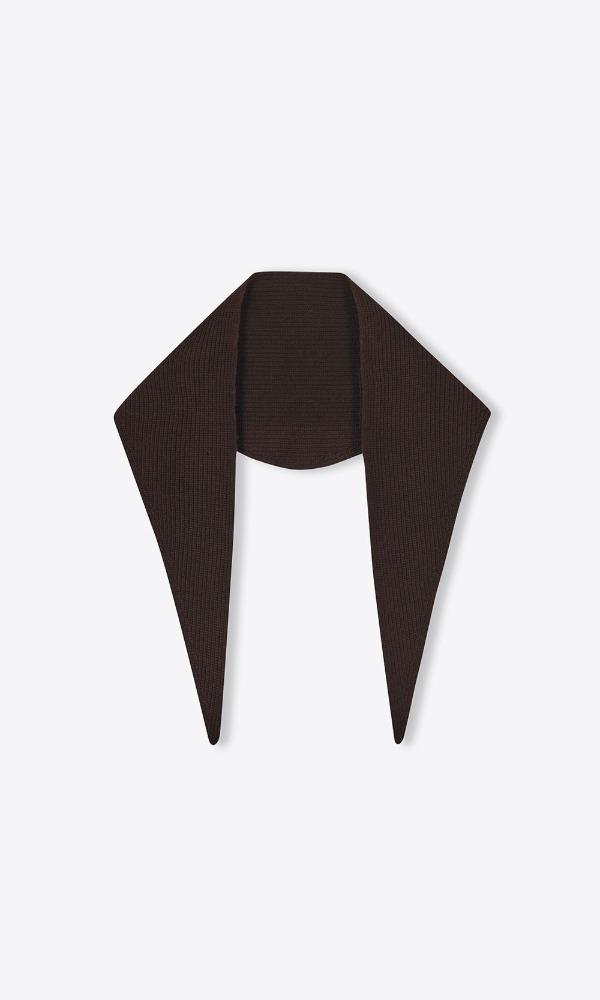 CHUNKY WOOL LARGE SCARF (BROWN)