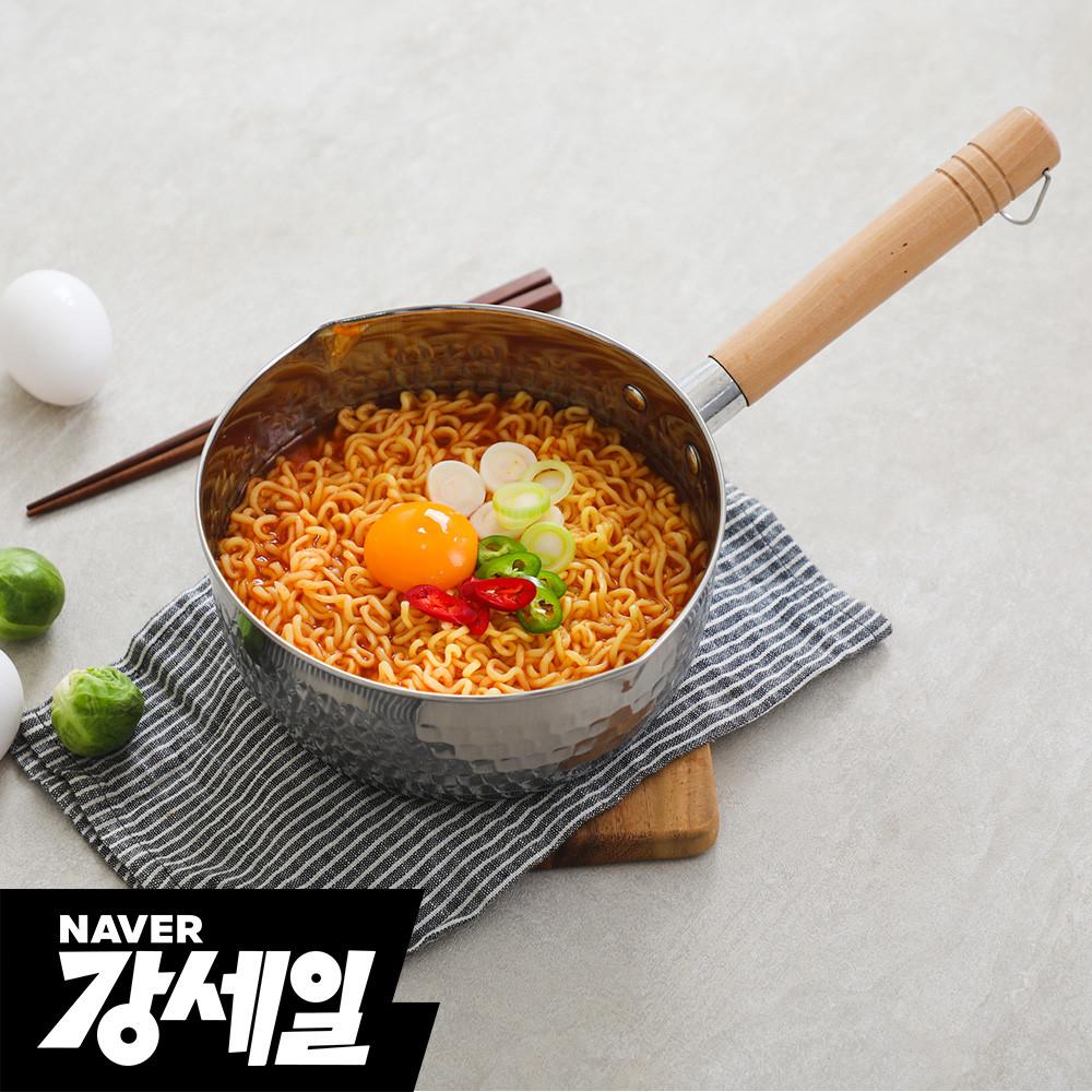 시샘 라면냄비 이유식 스텐 인덕션 함마톤 계량 편수 냄비 16cm