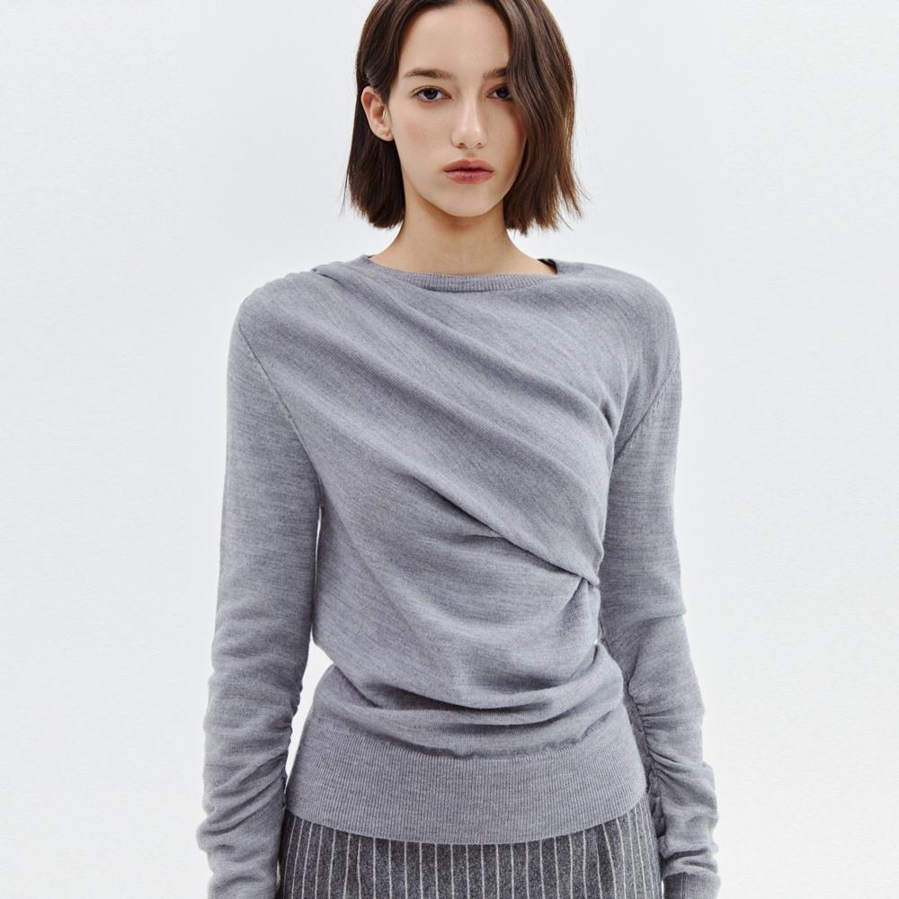 Crepe Wool Sweater [GRAY]