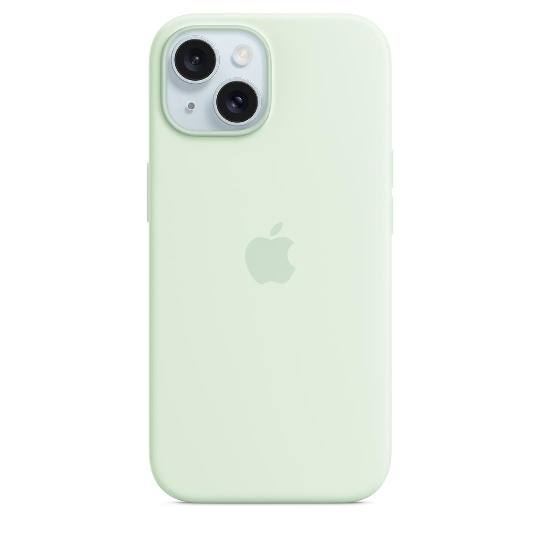 MagSafe형 iPhone 15 실리콘 케이스 - 소프트 민트