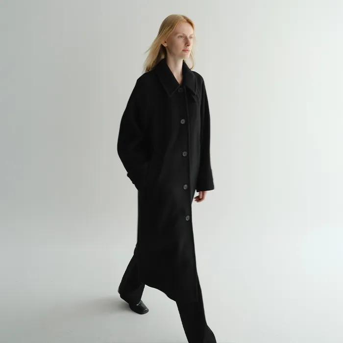 WOOL BALMACAAN COAT (BLACK)