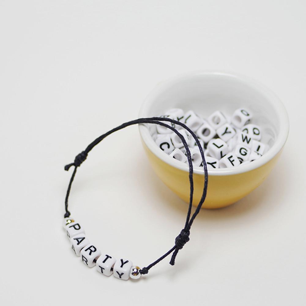 50g 미니큐브 6mm 알파벳 비즈(약300개) 키링 만들기 이니셜 커플 팔찌 재료