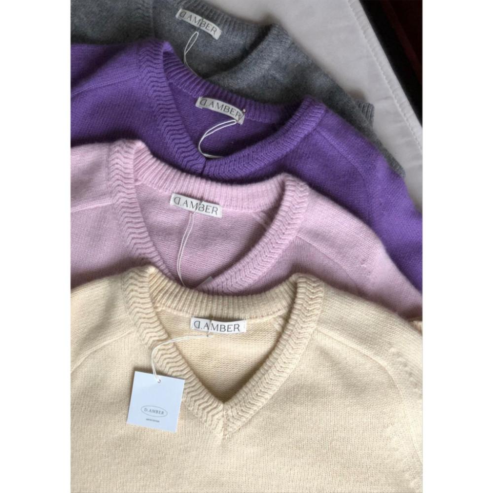 디엠버 헤링 새들 브이 니트 캐시미어 울 스웨터